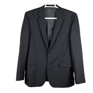 Batistini Mens 44L Black Single Breasted Blazer Italian Wool Sport Coat Timeless